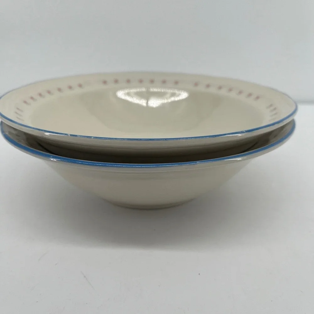 Vtg Brick Oven Stoneware Aunt Rhody Goose Soup Cereal Bowls Set of 2 Cottagecore